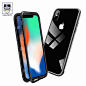 Amazon.com: Clear iPhone X Case, LIGHTDESIRE Slim Frame [Magnetic Adsorption] Metal Bumper Case Tempered Glass Back Cover Case for iPhone X (Black): Cell Phones & Accessories