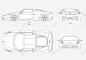 手绘的汽车的三视图宣传图标 页面网页 平面电商 创意素材