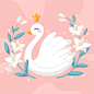 Beautiful swan princess concept Free Vector