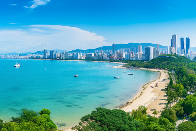 国内旅游厦门城市海湾风光海岸线风景摄影图