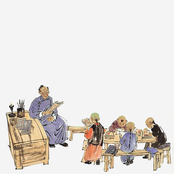 古代学习高清素材 写字 古代 学习 学生 学童 教育 毛笔 老子 老师 读书 免抠png 设计图片 免费下载