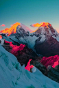 Sunrise over Llanganuco Valley, Cordillera Blanca, Peru