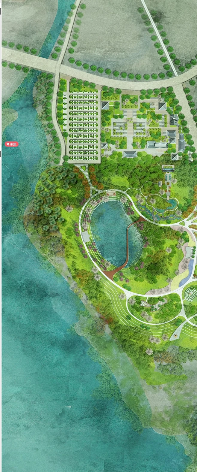 2023PS小清新公园景观彩平图ps免扣素材竞赛风现代公园彩平ps素材-花瓣网