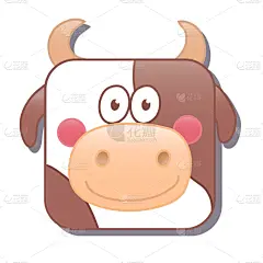 分离着色,可爱的,公牛,母牛,宠物,长方形,一个物体,概念,图像,动物