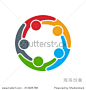 人People logo. Group of five persons in circle 