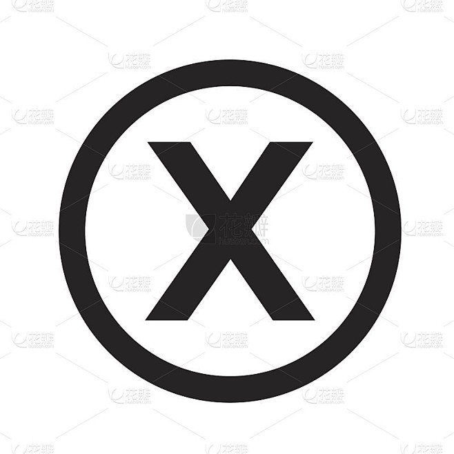 基本字体字母X图标插图设计