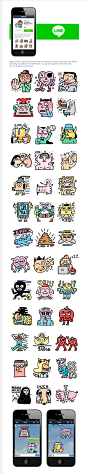 Line Stickers - A Friendly Mutant Family on Behance