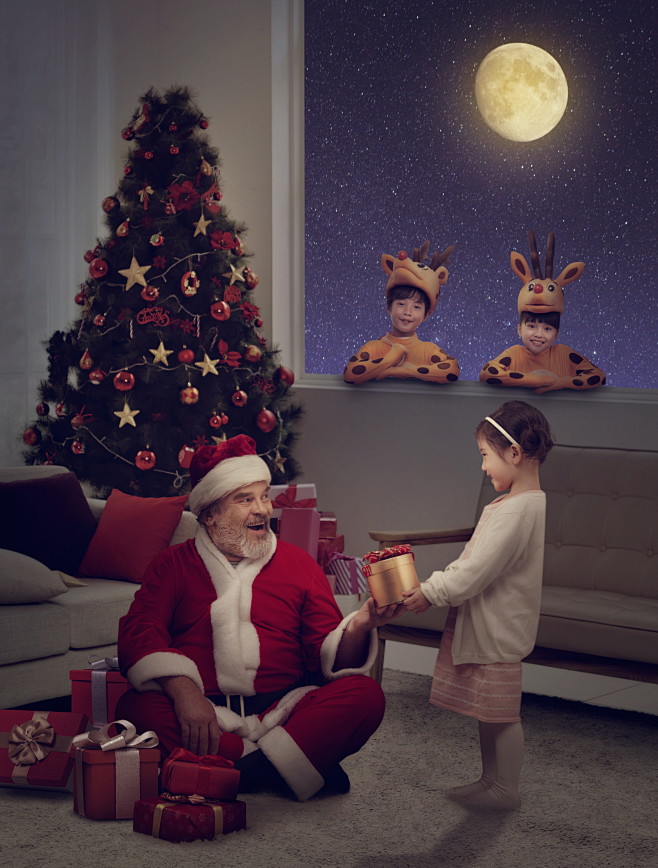 圣诞老人 精美礼物 童话梦境 圣诞海报设...
