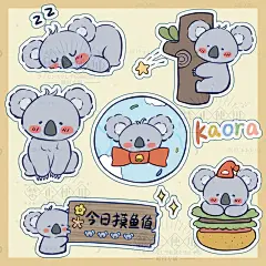 小动物贴纸/q版简笔画考拉贴纸 - 小红书