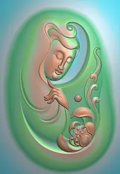 莲花观音 灰度图玉雕挂件 精雕图观音人物悟道 佛-淘宝网