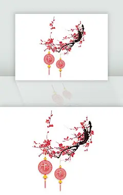 梅花灯笼节日素材