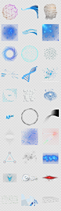 蓝色抽象科技边框线条底纹PNG素材