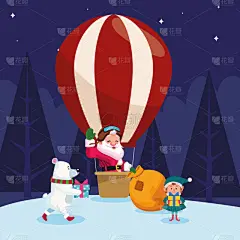 北极熊,热气球,圣诞老人,包装纸,圣诞老公,传统,请柬,贺卡,圣诞装饰物,雪