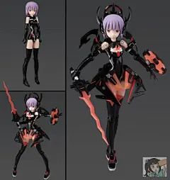 预定 日版 KONAMI 武装神姬 限定 剑士型神姬MMS 黑色 可动 手办-淘宝网