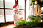 Little girl wearing red hat decorating Christmas tree. by Jozef Polc on 500px