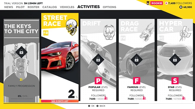 选择The Crew 2视频游戏界面的事件屏幕截图。图片_UI列表模块图片素材-花瓣网