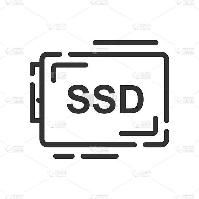 SSD图标在简单的一行风格
