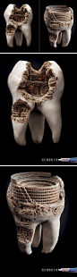 #海报赏#特别的牙膏广告：牙齿上的古遗迹！