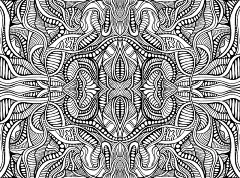Psychedelic ornamental fantastic coloring page wit
