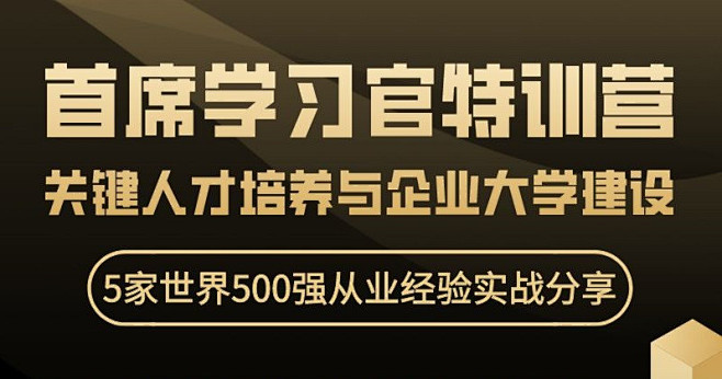 首席学习官特训营：关键人才培养与企业大学...