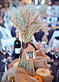 fall wheat wedding centerpiece