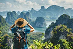 热爱旅行人物摄影素材