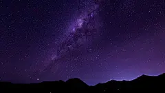 银河系，空间，星星，山，夜晚，风景桌面壁纸 