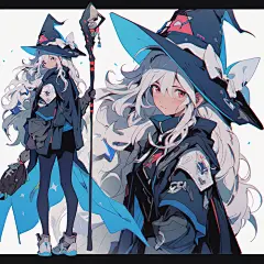 AI日系卡通武士角色设定素材 赛博朋克人物服装设计参考 游戏术士-淘宝网