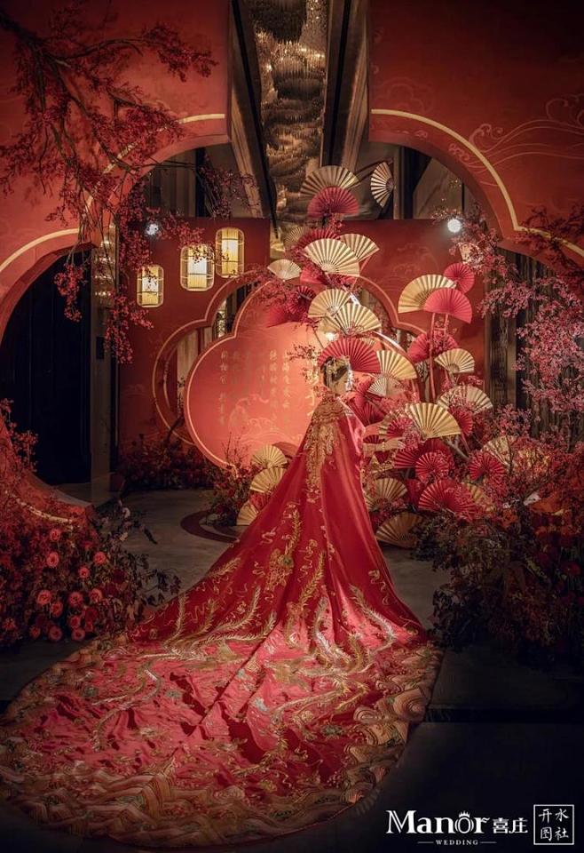 喜庄婚礼：中式国潮风的红金色系婚礼-武汉...