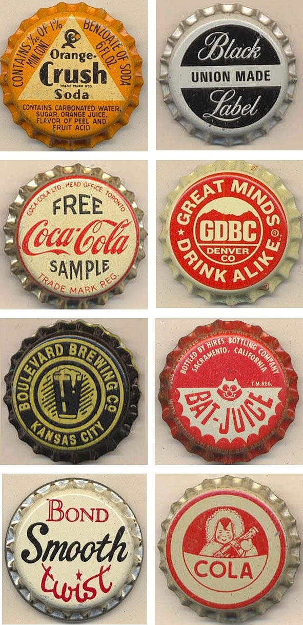 Vintage bottle caps ...