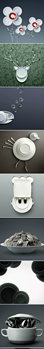 一组餐具的创意摄影广告。#创意# #经典# #素材#