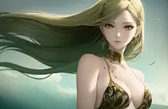 00093-672254095-masterpiece, high quality, mature female, rose, long hair, elegant, rich, earrings, wind, gorgeous clothes, hyperdetailed,