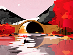 mokact采集到Dribbble插画色彩、构图、风格