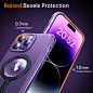 Amazon.com: for iPhone 14 Pro Max Phone Case, [Not Yellowing] [10FT Military Grade Protection] [No.1 Strong Magnets] Magnetic Metal Matte Built-in Compatible with MagSafe Kickstand Case 6.7 inch, Deep Purple : Cell Phones & Accessories
