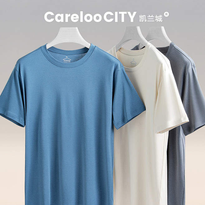 Careloocity夏季T恤男士短袖短...