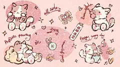 发财被爱 好运常在 送祝福的可爱小动物插画ipad壁纸 电脑壁纸 cr.WM酱