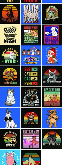 47套 动漫卡通复古欧美风猫咪插画LOGO标志AI矢量设计素材-淘宝网