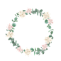 唯美手绘圣诞小矮人花卉花圈植物装饰免抠透明PNG图案 (15)