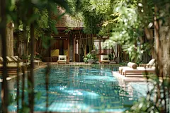 夏天来袭夏季泳池场景