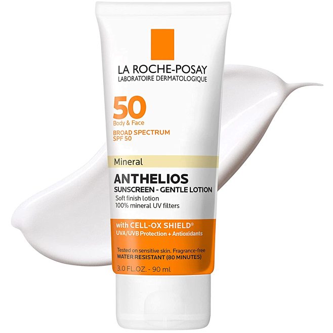 Amazon.com: La Roche-Posay Anthelios 矿物防晒温和乳液广谱 SPF 50,面部和身体防晒霜,含氧化锌和二 ...