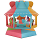 Wind Powered Merry-Go-Round Paper Model For Kids - by Erico
