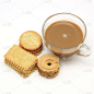 饼干,咖啡,无人,开胃品,脆饼干,小吃,方形画幅,甜点心,甜食,面包