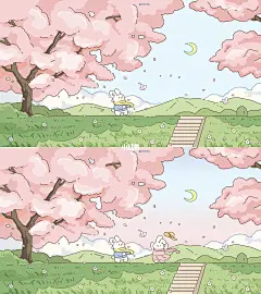 原创插画壁纸｜情人节系列 花海的约定