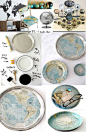 vintage map platter - love this #diy #modpodge