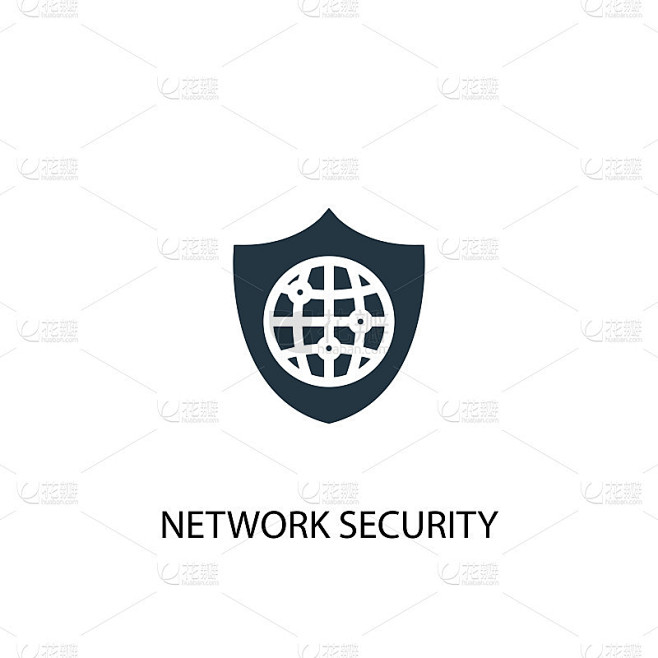 网络安全图标。简单元素说明。网络安全概念符号设计。可用于网络和手机。