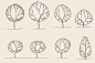 Set of sketch trees by grop on @creativemarket