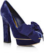 Alexander Mcqueen Blue Bow Platform Pump