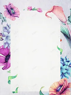 浪漫热情花朵白纸公告通知祝福贺卡信纸背景高清素材 平面 免费下载 页面网页 平面电商 创意素材