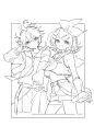 线稿镜音双子x明日香~