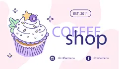 甜品店名片矢量模版